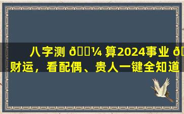 八字测 🌼 算2024事业 🌾 财运，看配偶、贵人一键全知道